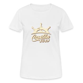 el Capitán seit 2023 Sportbootführerschein SBF - Frauen T-Shirt atmungsaktiv - Weiß - Vorne - AI Model Female 172 dark (172cm)