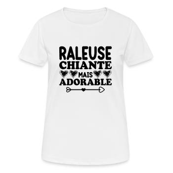 Raleuse Chiante Mais Adorable - T-shirt respirant Femme - blanc - Devant - AI Model Female 172 dark (172cm)