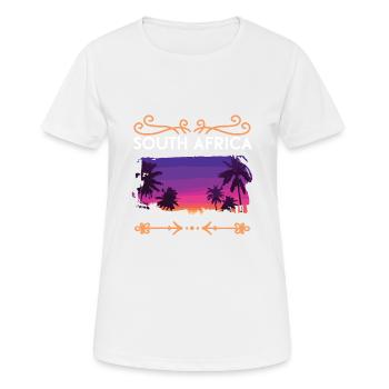 South Africa - Frauen T-Shirt atmungsaktiv - Weiß - Vorne - AI Model Female 172 dark (172cm)