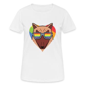 LGBT Hund Regenbogen - Frauen T-Shirt atmungsaktiv - Weiß - Vorne - AI Model Female 172 dark (172cm)