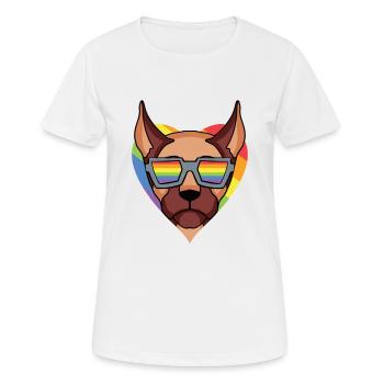 LGBT Dog Great Dane Rainbow - Women's Breathable T-Shirt - white - Front - AI Model Female 172 dark (172cm)