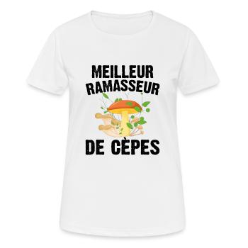 Meilleur Ramasseur De Cèpes Champignon Cadeau Cèpe - T-shirt respirant Femme - blanc - Devant - AI Model Female 172 dark (172cm)