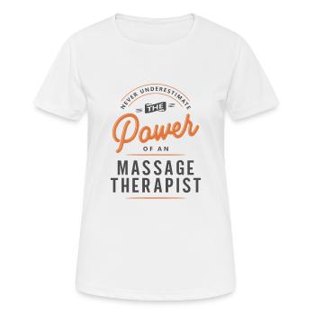 Massage Therapist Funny Job Title Profession - Women's Breathable T-Shirt - white - Front - AI Model Female 172 dark (172cm)