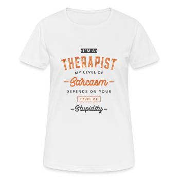 Therapist Funny Job Title Profession - Women's Breathable T-Shirt - white - Front - AI Model Female 172 dark (172cm)