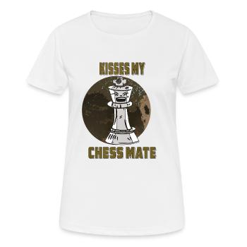 KISS MY CHECKMATE - Women's Breathable T-Shirt - white - Front - AI Model Female 172 dark (172cm)