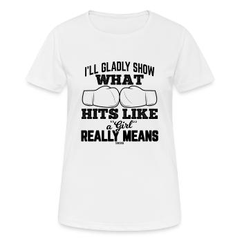 Boxkampf Mädchen Boxsport Geschenk - Frauen T-Shirt atmungsaktiv - Weiß - Vorne - AI Model Female 172 dark (172cm)