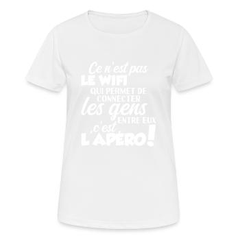 Humour Apéro Wifi Drôle Beauf Bière Bar Apéritif - T-shirt respirant Femme - blanc - Devant - AI Model Female 172 dark (172cm)