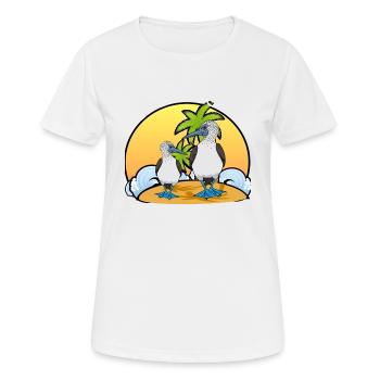 Oiseaux de mer Boobies - T-shirt respirant Femme - blanc - Devant - AI Model Female 172 dark (172cm)
