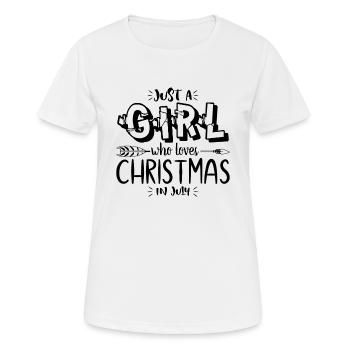 La Fille, Noël en juillet - T-shirt respirant Femme - blanc - Devant - AI Model Female 172 dark (172cm)