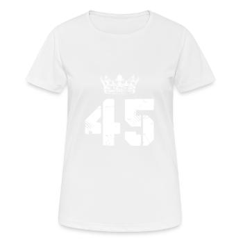 45 Couronne numérique - T-shirt respirant Femme - blanc - Devant - AI Model Female 172 dark (172cm)