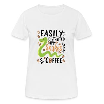 Files d’attente et café - T-shirt respirant Femme - blanc - Devant - AI Model Female 172 dark (172cm)