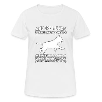 Witziges Obedience Bull Terrier Hundetraining Hund - Frauen T-Shirt atmungsaktiv - Weiß - Vorne - AI Model Female 172 dark (172cm)