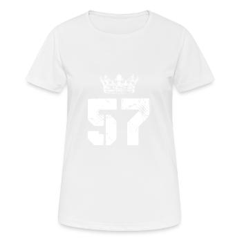 57 Couronne de numéro - T-shirt respirant Femme - blanc - Devant - AI Model Female 172 dark (172cm)