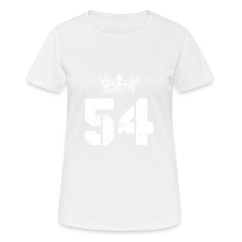 54 Couronne de numéros - T-shirt respirant Femme - blanc - Devant - AI Model Female 172 dark (172cm)