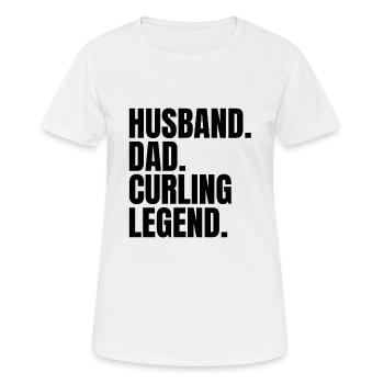 Husband Dad Curling Legend - Women's Breathable T-Shirt - white - Front - AI Model Female 172 dark (172cm)