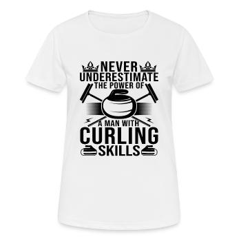 The Power Of A Man With Curling Skills - Women's Breathable T-Shirt - white - Front - AI Model Female 172 dark (172cm)