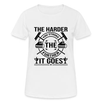 The Harder You Stroke The Further It Goes Curling - Women's Breathable T-Shirt - white - Front - AI Model Female 172 dark (172cm)