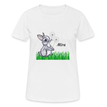 Hase Name Geschenk Mira - Frauen T-Shirt atmungsaktiv - Weiß - Vorne - AI Model Female 172 dark (172cm)