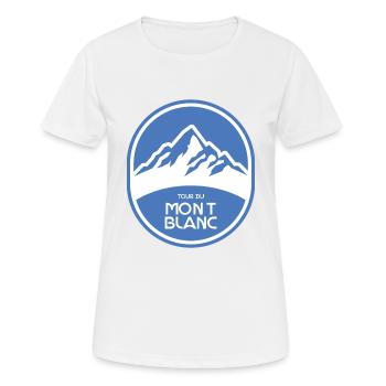 Tour du Mont Blanc Alpen Wanderweg - Frauen T-Shirt atmungsaktiv - Weiß - Vorne - AI Model Female 172 dark (172cm)