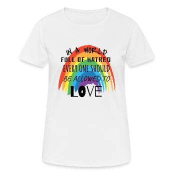 World Everyone should be allowed to love - Women's Breathable T-Shirt - white - Front - AI Model Female 172 dark (172cm)