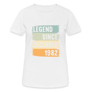 Geboren December 1982 40 Jahre 40er 40.Geburtstag - Frauen T-Shirt atmungsaktiv - Weiß - Vorne - AI Model Female 172 dark (172cm)
