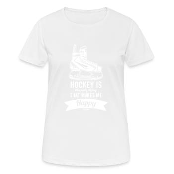 Ice Hockey Skates Saying - Women's Breathable T-Shirt - white - Front - AI Model Female 172 dark (172cm)