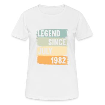 Geboren July 1982 40 Jahre 40er 40.Geburtstag - Frauen T-Shirt atmungsaktiv - Weiß - Vorne - AI Model Female 172 dark (172cm)
