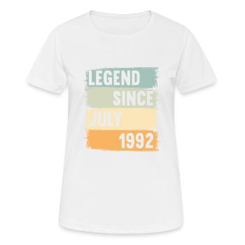 Geboren July 1992 30 Jahre 30er 30.Geburtstag - Frauen T-Shirt atmungsaktiv - Weiß - Vorne - AI Model Female 172 dark (172cm)
