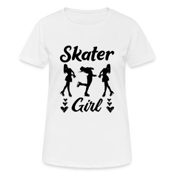 Skater Girl Funny Ice Skating - Frauen T-Shirt atmungsaktiv - Weiß - Vorne - AI Model Female 172 dark (172cm)
