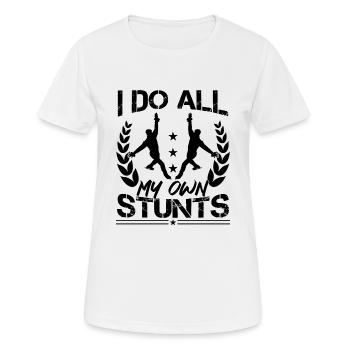 I Do All My Own Stunts Funny Figure Skating - Women's Breathable T-Shirt - white - Front - AI Model Female 172 dark (172cm)