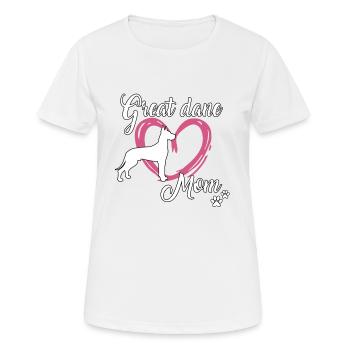 Grand Danois Maman Maîtresse École de Chien Grand Danois - T-shirt respirant Femme - blanc - Devant - AI Model Female 172 dark (172cm)