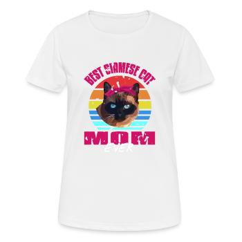 Best Siamese Cat Mom Ever Cat Lover T-Shirt - Frauen T-Shirt atmungsaktiv - Weiß - Vorne - AI Model Female 172 dark (172cm)