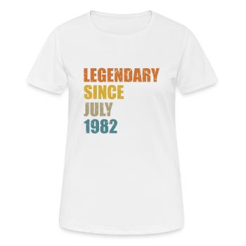 Geboren July 1982 40 Jahre 40er 40.Geburtstag - Frauen T-Shirt atmungsaktiv - Weiß - Vorne - AI Model Female 172 dark (172cm)