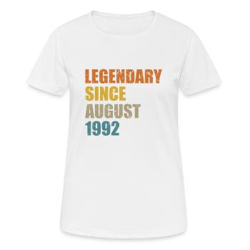 Geboren August 1992 30 Jahre 30er 30.Geburtstag - Frauen T-Shirt atmungsaktiv - Weiß - Vorne - AI Model Female 172 dark (172cm)