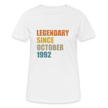 Geboren October 1992 30 Jahre 30er 30.Geburtstag - Frauen T-Shirt atmungsaktiv - Weiß - Vorne - AI Model Female 172 dark (172cm)