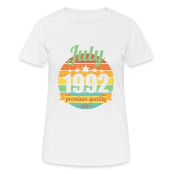 Geboren July 1992 30 Jahre 30er 30.Geburtstag - Frauen T-Shirt atmungsaktiv - Weiß - Vorne - AI Model Female 172 dark (172cm)