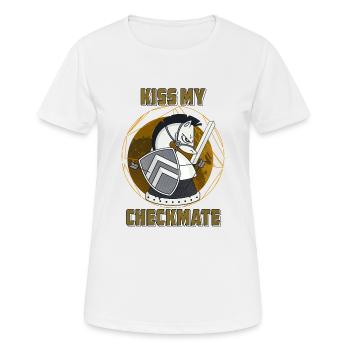 KISS MY CHECKMATE - Women's Breathable T-Shirt - white - Front - AI Model Female 172 dark (172cm)