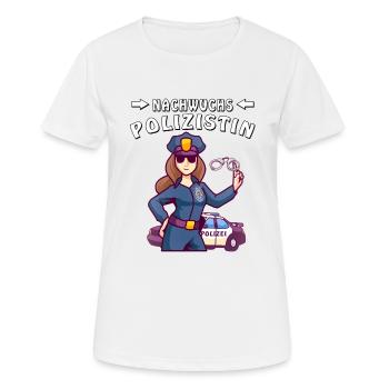 NACHWUCHS POLIZISTIN - Frauen T-Shirt atmungsaktiv - Weiß - Vorne - AI Model Female 172 dark (172cm)