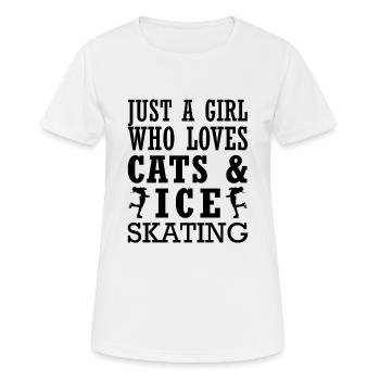 Juste une fille qui aime les chats et le patinage artistique - T-shirt respirant Femme - blanc - Devant - AI Model Female 172 dark (172cm)