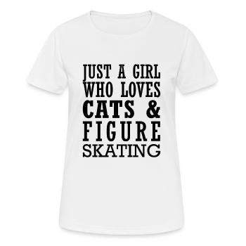 Juste une fille qui aime les chats et le patinage artistique - T-shirt respirant Femme - blanc - Devant - AI Model Female 172 dark (172cm)