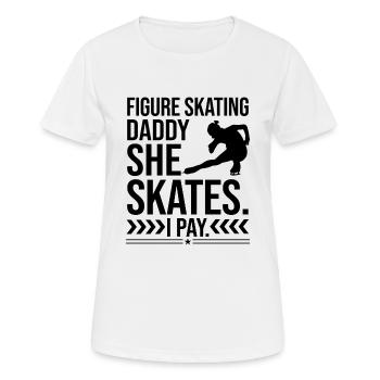 Figure Skating Daddy Funny Ice Skater - Frauen T-Shirt atmungsaktiv - Weiß - Vorne - AI Model Female 172 dark (172cm)