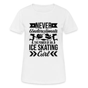 The Power Of An Ice Skating Girl - Frauen T-Shirt atmungsaktiv - Weiß - Vorne - AI Model Female 172 dark (172cm)
