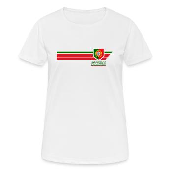 Portugal Selecao das Quinas Patriotismus Fussball - Frauen T-Shirt atmungsaktiv - Weiß - Vorne - AI Model Female 172 dark (172cm)