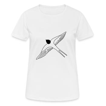 Hirondelle stylisée, oiseau indigène d’hirondelle farineuse - T-shirt respirant Femme - blanc - Devant - AI Model Female 172 dark (172cm)