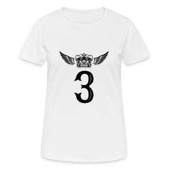 3 Zahl Krone - Frauen T-Shirt atmungsaktiv - Weiß - Vorne - AI Model Female 172 dark (172cm)