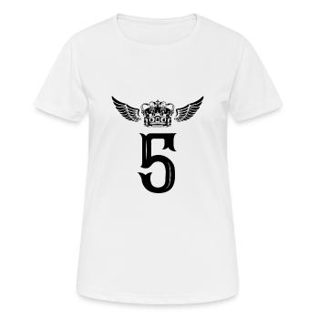 5 Number crown - Women's Breathable T-Shirt - white - Front - AI Model Female 172 dark (172cm)