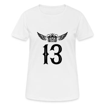 13 Zahl Krone - Frauen T-Shirt atmungsaktiv - Weiß - Vorne - AI Model Female 172 dark (172cm)