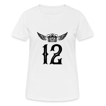 12 Zahl Krone - Frauen T-Shirt atmungsaktiv - Weiß - Vorne - AI Model Female 172 dark (172cm)