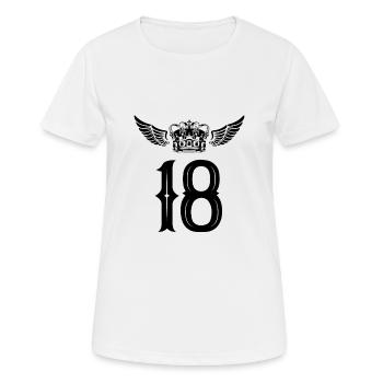 18 Zahl Krone - Frauen T-Shirt atmungsaktiv - Weiß - Vorne - AI Model Female 172 dark (172cm)