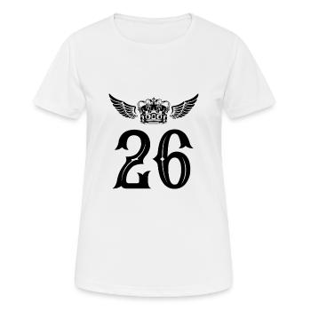 26 Zahl Krone - Frauen T-Shirt atmungsaktiv - Weiß - Vorne - AI Model Female 172 dark (172cm)